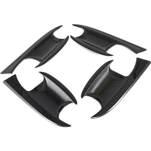 AU04 -Auto Door Handle Bowl Cover Frame Trim Sticker for Hyundai Palisade 2019 2020 Carbon Fiber Decoration Car Accessories