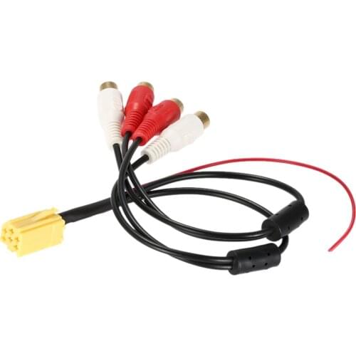 Car ISO Adapter Mini 6 Pin ISO Adapter Aux Line Out 4 Chinch Kabel 4 RCA Plug Adapter For VW Seat Skoda VDO Audi Ford Adapter