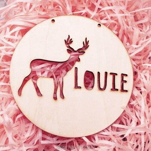 Door Hanging - DEER/STAG-wall art-wooden sign-custom-kids gift-baby gift-lasercut-personalized-woodland