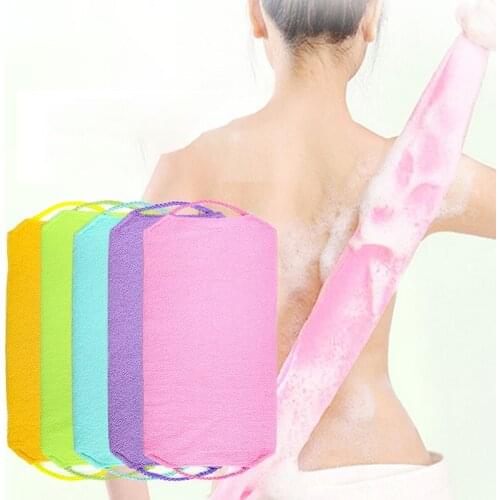 Double-sided Bath Towel Pull Back Strap Exfoliating Shower Brush Bath Towel Brushes For Rubbing Dead Skin Bathroom Accessories