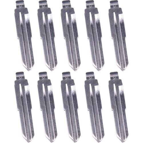 DWCX 10PCS Car Metal Blank Uncut Flip KD/VVDI Remote Key Blade 34 fit for Kia Rio Hyundai Accent
