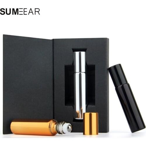 30pcs 10ml Essential Oil Roller Bottles Empty Perfume Bottle Packing box Aromatherapy Perfumes Lip Balms Roll On Bottles