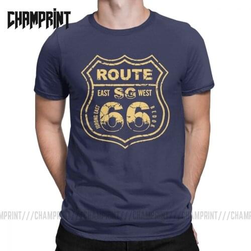 Route 66 Mother Road SG P142C T-Shirts for Men Casual Cotton Tees Round Collar Short Sleeve T Shirt Plus Size Clothing