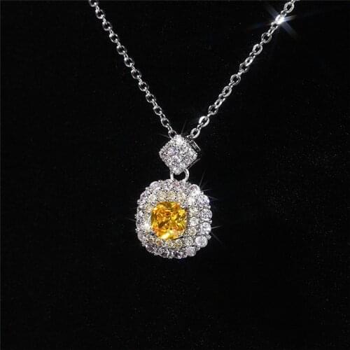 Huitan Luxury Women Pendant Necklace for Wedding Full Shiny Cubic Zirconia Fancy Girls Accessories Birthday Gift Fashion Jewelry