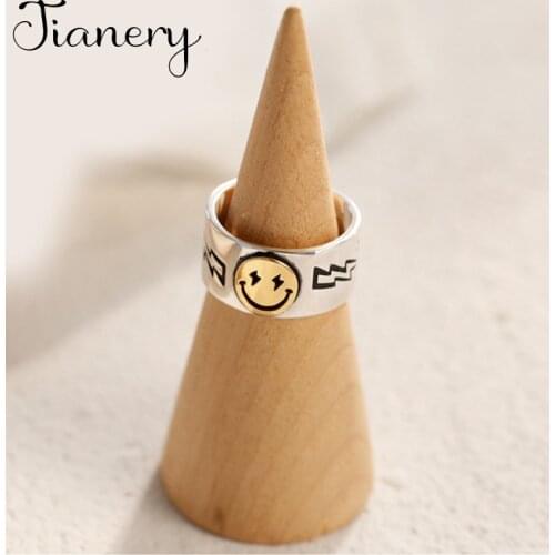 Summer Bohemian Ethnic Smile Face Ring For Women Female Fashion Finger Rings Korean Girl Party Gift Gothic Jewelry