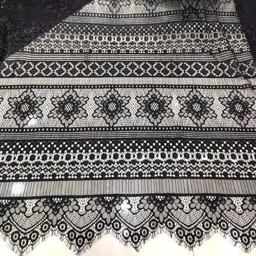 GLace 3M/Lot 1.5M wide Black Eyelashes lace trim cothes lace fabric DIY accessories TX506