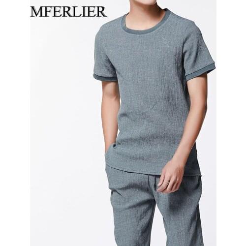 Summer t shirt men 5XL 6XL 7XL 8XL 9XL 10XL Plus size cotton linen short sleeve Breathable men t shirt