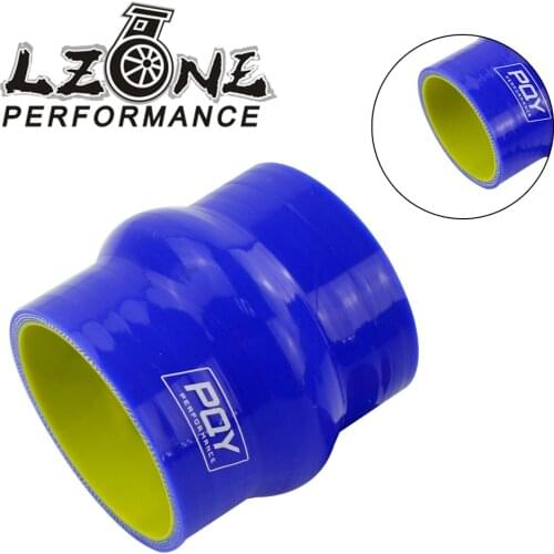 LZONE - 2.5" 64mm Hump Straight Silicone Hose Intercooler Coupler Tube Pipe with PQY LOGO BLUE & YELLOW JR-HSH0025-QY