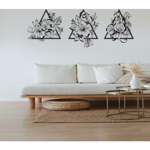 Poppy Metal Wall Art, Lily Metal Wall Art , 3 set of , Living Room Wall Art, Metal Wall Decor, Home Decor Wall Art, Above Bed De