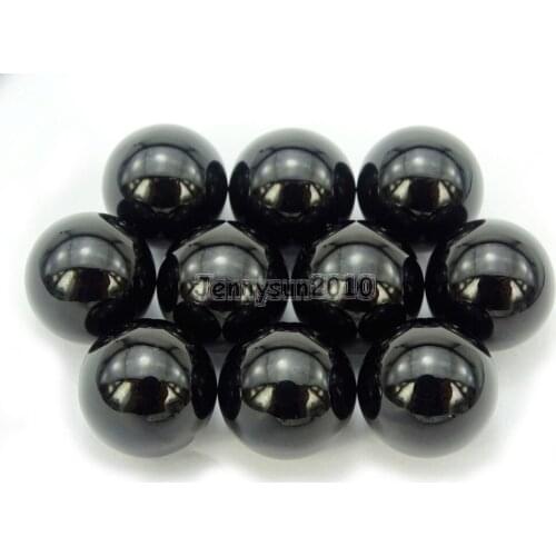 Grade AAA 14mm Natural Black Onyx Gems Stone No Hole Round Sphere Ball Healing Collectibles 100Pcs/Pack
