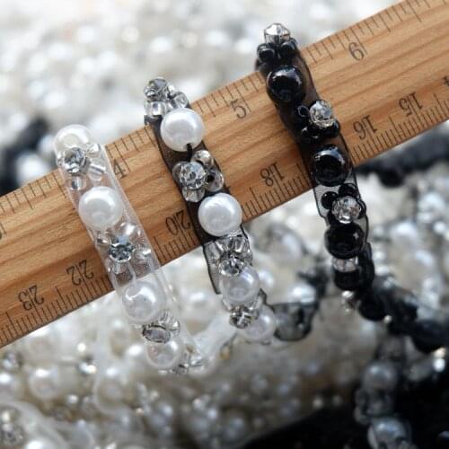 1cm wide hand-stitched yarn with beaded lace trim shoulder strap jewelry wedding dress belt material lace collar accessories