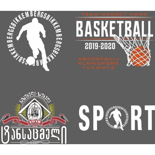 Simple Fashion Basketball Football Pattern On Clothes Applique Decor Heat Vinyl Ironing Stickers Decor Heat-Sensitive Patches