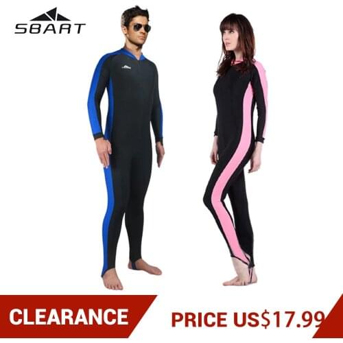 Clearance! SBART Snorkeling Diving Suit Swimming Windsurfing Wetsuit Women Men Triathlon Fishing Swimwear Wetsuit UPF 50