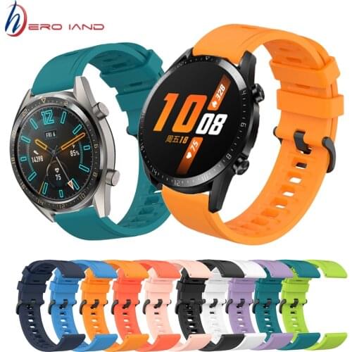 22/20mm Smart Watch Band For Huawei Watch GT/GT2 46mm Strap Silicone Bands Sports Bracelet For Honor Watch Magic 2 Wrist Straps