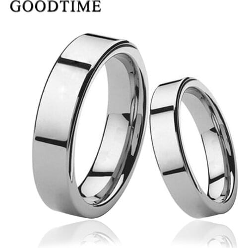 Luxury Tungsten Carbide Couple Rings Engagement Wedding Band Glossy Ring Jewelry Accessories 4MM/3MM For Men Woman