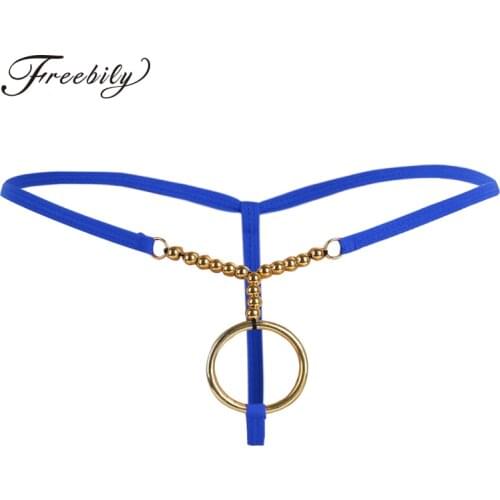 Man Sexy Panties Metal Cock Ring G String Gay Sex Underwear Stringi Men Thong Sex Briefs Tanga Hombre T back Big Mens Underpants