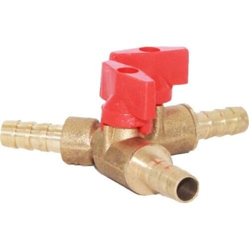 Clamp Tee Brass Y Shape 3-Way Shut Off Ball Valve Fitting Hose Fuel Gas Oil