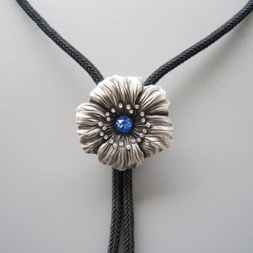 Rhinestones Original Dream Flower Wedding Necklace Neck Tie Bolo Tie