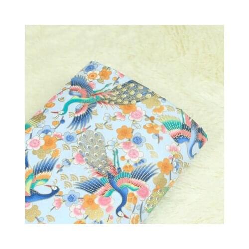 High quality cotton patchwork Beautiful peacock stamping printing fabrics coton Handmade DIY patchwork bag clothing fabric