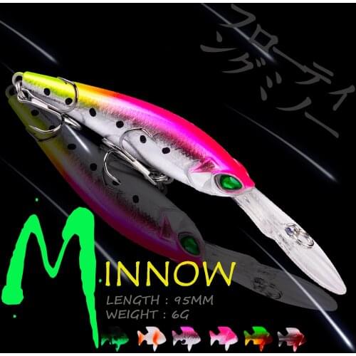 WALK FISH 95MM 6G Minnow Fishing Lure Wobbler Saltwater Artificial Lures Floating Water Hard Bait Pesca Fishing Tackle