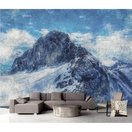 WDBH Custom photo 3d wallpaper Blue modern snow mountains background home decor living room wallpaper for walls 3 d