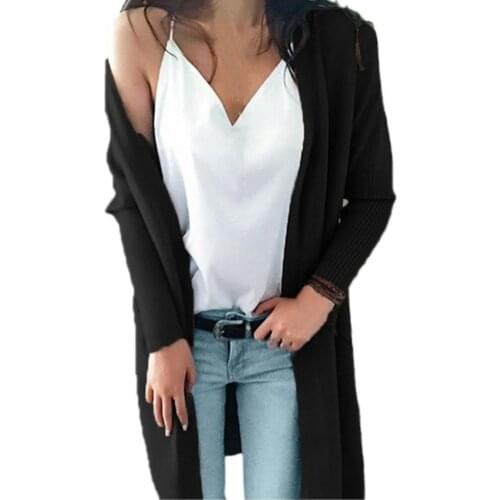 Women Cardigan Office Solid Color Double Pockets Fshion Long Sleeve Knitted Coat Streetwear Casual Loose Jumpers Autumn Winter
