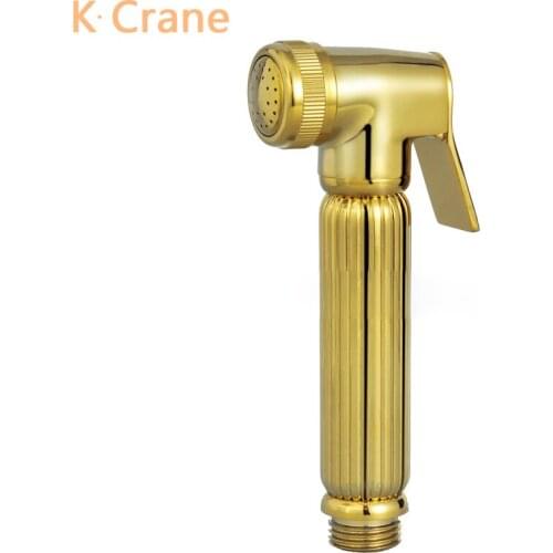 Gold Toilet Bidet Bathroom Butt Cleaner Retro Wall Mounted Shower Gun Jet Spray Faucet Anal Ass Health Washer WC Brass Bidet Tap