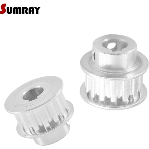 SUMRAY XL 16T Keyway Timing Pulley 8/10mm bore keyway diameter 3/4mm 11mm width Synchronous Wheel Pulley for 3D Printer 2pcs
