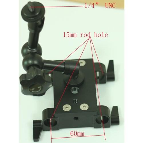 15mm railblocks w/ Tripod Mounting Plate and 7" Articulating Magic Arm for DSLR