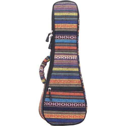 21/23 Inch Ethnic Knitting Style Guitar Ukulele Bag Backpack Double Shoulder Strap Cotton Padded Ukelele Guitar Carrying Case