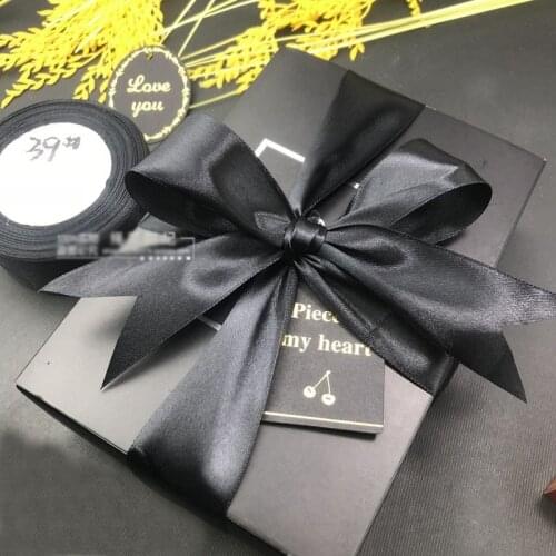 22Meters/Roll) Black Satin Ribbon Gift Packaging Christmas Halloween Decoration DIY Crafts Material (3/6/10//15/20/25/40/50mm)