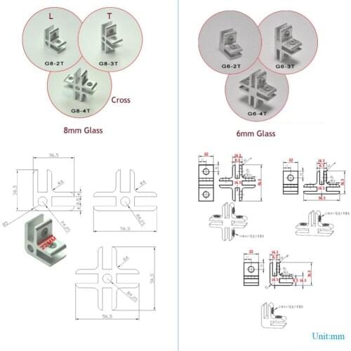 4Pcs Aluminum 6mm 8mm Glass Acrylic Clamp Shelf Clip Displaying Glass Wine Fish Tank Clamp Acrylic Clamp