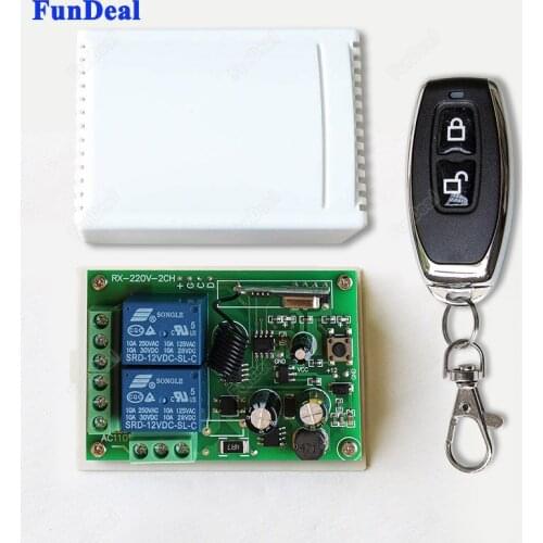 AC 110V 220V 2CH Relay Receiver Remote Control Switch 433mhz learning code ASK Smart Home LED Lamp Light RF 433 Wireless Control