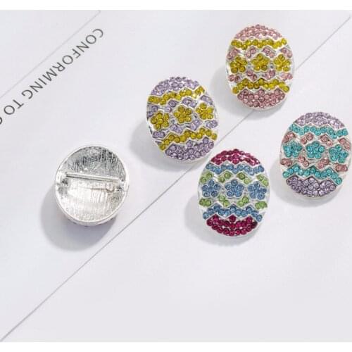 Free shipping 23*18mm Easter egg rhinestone button can mix colors with 3/8"slider 50PCS (BTN-5680)