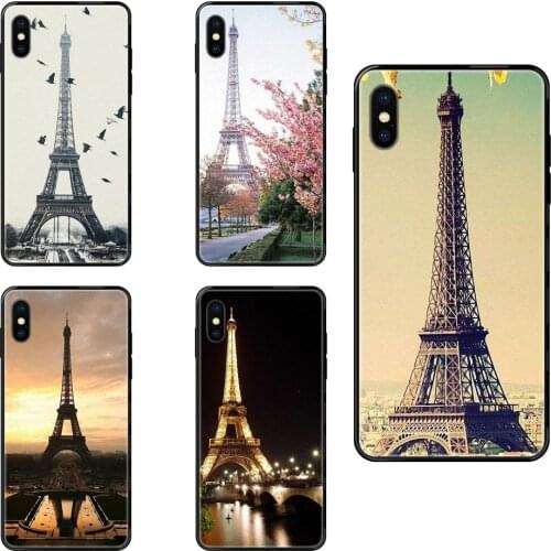 Eiffel Tower Black Soft TPU Cell Phone Case All For Xiaomi Redmi Note 4 5 5A 6 7 8 8T 9 9S Pro Max