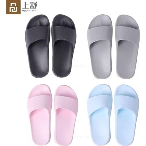 Youpin upper shu family slippers men women Home bathroom slippers soft bottom indoor home Sand drag Non-slip wear summer slipper
