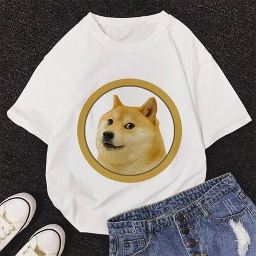 Shiba Inu Graphic Print T-shirt Women Tee Harajuku Aesthetic White Tops Casual Tshirt 2021 New Summer Fashion Y2k Female T Shirt
