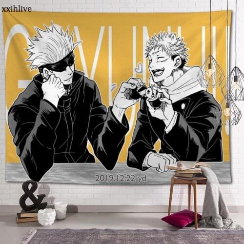 Anime Jujutsu Kaisen Tapestry Customizable Bohemian Wall Hanging Room Carpet HD Tapestries Art Home Decoration Accessories