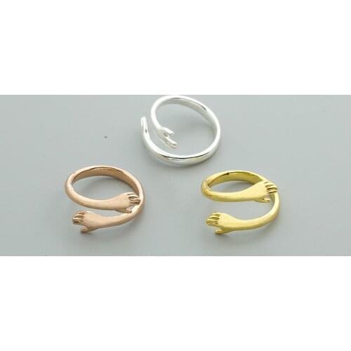 Wholesale 10pcs/lot Gold Filled Two Hands Stacking Rings For Women Men Jewelry Minimalist Anel Copper Palm Of Hand Finger Rings