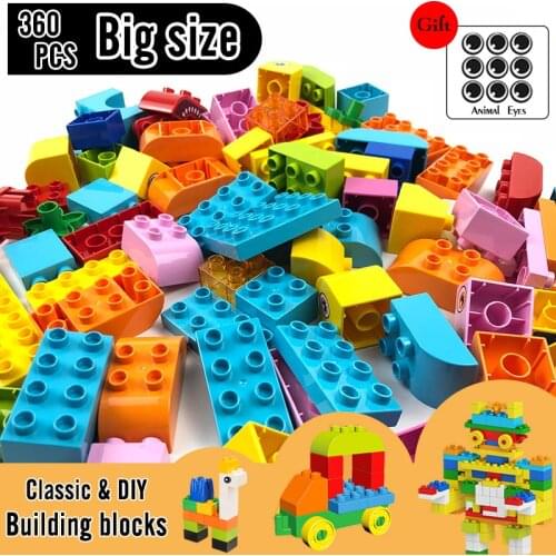 Big Size Building Blocks Brick Colorful Bulk Bricks Base Plates DIY Building Blocks Compatible Block Toys for Children