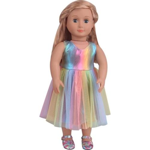 Colorful Dress For 18 Inch 45cm American Girl Doll , Shoes Are Not Included