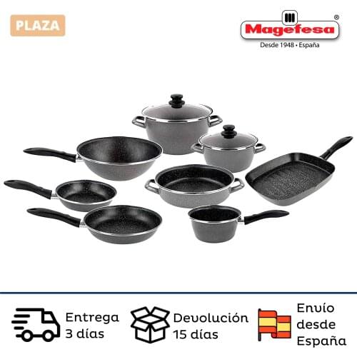 Gransasso MAGEFESA kitchen Set (pots, pans, cazos, tartera, pans) vitrified enameled steel suitable for inducing