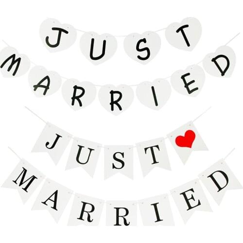 Mr Mrs Just Married Banner Rustic Wedding Decoration Bridal Shower Favors Bride Bunting Garland Bachelorette Party Supplies