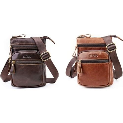 Men Vintage PU Leather Shoulder Bag Crossbody Small Messenger Satchel Business Bags