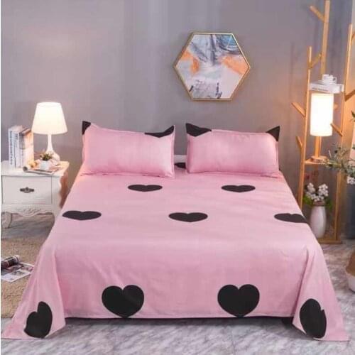 Soft Bed Sheet Polyester Cotton Bed Linens 230cm Width Bedsheet Home Textiles Skin-friendly Bedspread (pillowcase need order)
