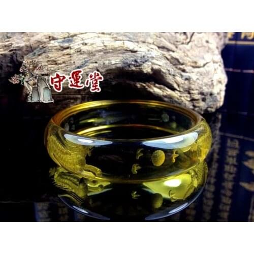 Genuine Natural Yellow Citrine Quartz Crystal Carved Pi Xiu Women Bangle Fashion Clear Wealthy Stone 54mm 56mm 58mm 60mm AAAA