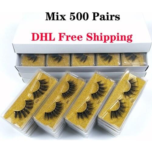 Wholesale Eyelashes 100/300/500 Pairs 3D Mink Lashes Natural False Eyelashes Hand Made Makeup Eye Lashes 3D Mink Eyelashes Bulk