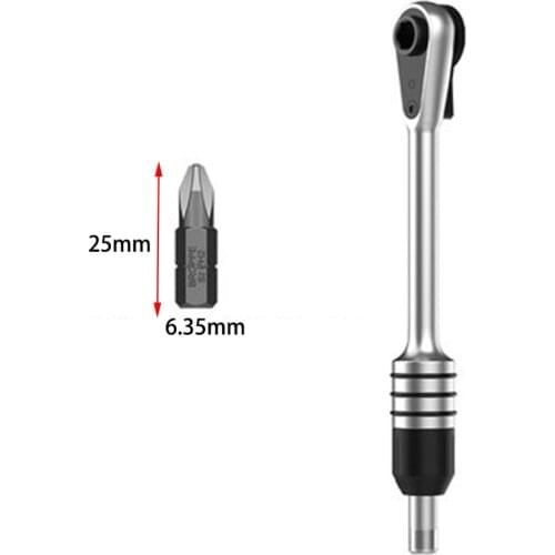 2 In 1 Ratchet Screwdriver 6.35mm to 4mm Hex Shank Screw Driver Adjustment Screwdriver Holder Tool