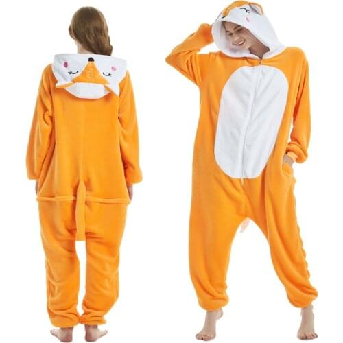 Fox Animal Kigurumi Pajamas Woman One Piece Onesie Boy Panda Kigurumi Girl Unicorn Pajamas Homewear for Family