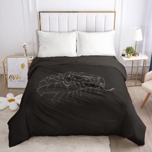 Bedding Duvet Cover Comforter/Quilt/Blanket Case With Zipper Queen King Europe Russia Size Nordic 150/140x200 Black Snake